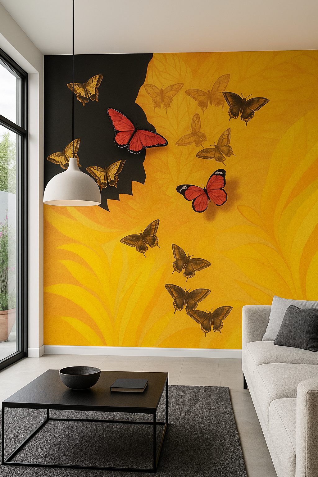 Fresco with butterflies